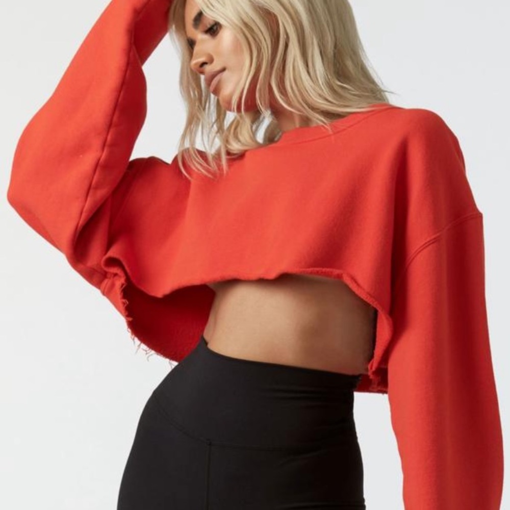 Joah brown cut off sweatshirt